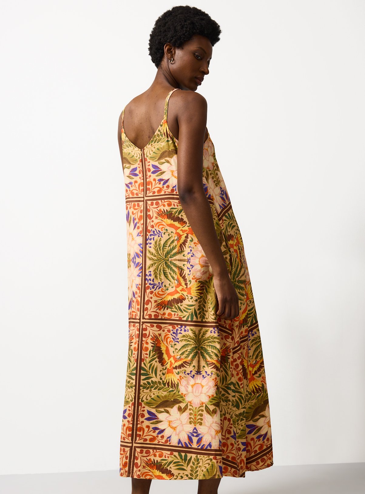 Parrot Palm Print Trapeze Cami Dress 18 - Image 4 thumbnail
